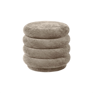 Ferm Living Rond Puf Faded Velvet Beige