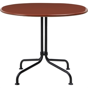 Gubi Carmel Bistro Café Tafel 75x75 Mat Zwart/ Rock Red