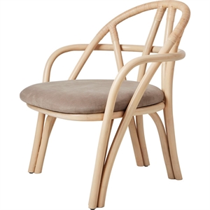 Gubi Bistra Fauteuil Natuurlijk Gelakt rotan/Fustagno Limonta 002