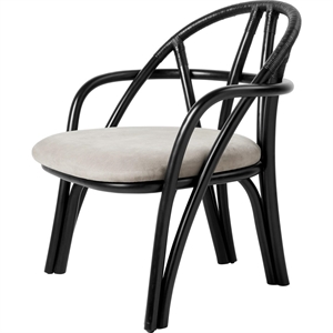 Gubi Bistra Fauteuil Ebbenhout Geschilderd Rotan/Fustagno Limonta 001