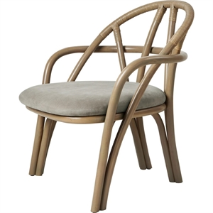 Gubi Bistra Fauteuil Olijfgebeitst rotan/Fustagno Limonta 003