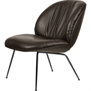 Gubi Beetle Zachte Fauteuil Zwart/ Glad Leer