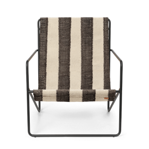 Ferm Living Desert Fauteuil Zwart/Gebroken Wit/Chocolade