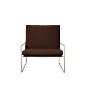 Ferm Living Desert kussenhoezenset, puur bouclé/kastanjebruin