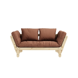 Karup Beat Sofa, Blank Gelakt Grenenhout/759 Kleibruin