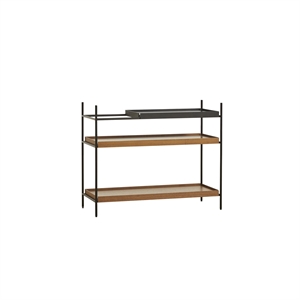 Woud Tray Configuratie 6 Planken Systeem Laag Zwart/Walnoot