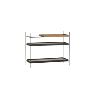 Woud Tray Configuratie 7 Planken Systeem Laag Zwart/Walnoot