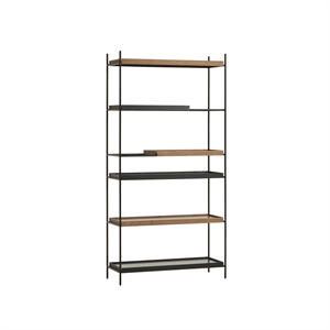 Woud Tray Configuratie 18 Planken Systeem Hoog Zwart/Walnoot