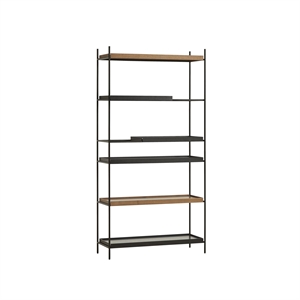 Woud Tray Configuratie 19 Plankensysteem Hoog Zwart/Walnoot