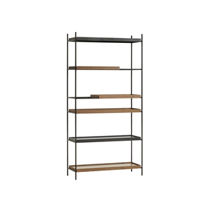Woud Tray Configuratie 20 Plankensysteem Hoog Zwart/Walnoot