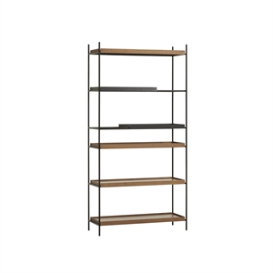 Woud Tray Configuratie 24 Planken Systeem Hoog Zwart/Walnoot