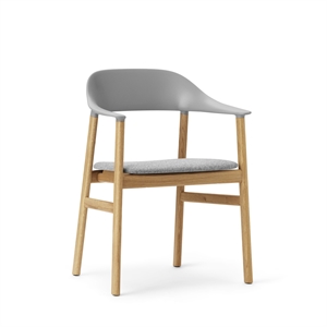 Normann Copenhagen Herit Eettafelstoel M. Armleuning Gestoffeerd Eiken/Grijs