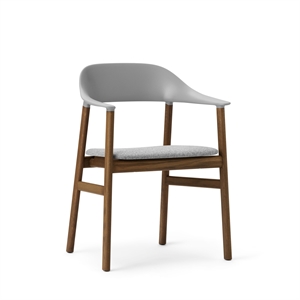 Normann Copenhagen Herit Eettafelstoel M. Armleuning Gestoffeerd Gerookt Eiken/Grijs