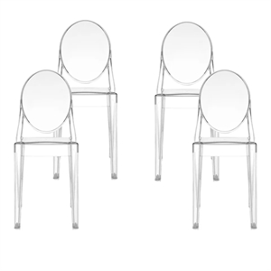 Kartell Victoria Ghost Eetkamerstoel Set van 4 Kristal