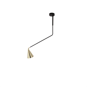 TOOY Gordon 561.11B Plafondlamp Mat Zwart/ Geborsteld Messing