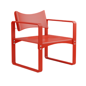 Verner Panton Serie 270 F Eetkamerstoel met Armleuningen Rood