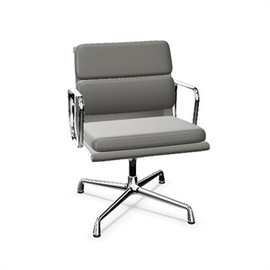 Vitra Soft Pad EA 208 Bureaustoel met Draaifunctie, Donkergrijs/ Chroom