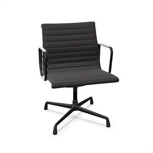 Vitra Aluminium EA 107 Hopsak Bureaustoel Donkergrijs/ Zwart