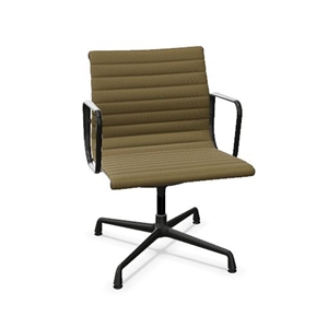 Vitra Aluminium EA 108 Bureaustoel met Draaifunctie Hopsak Mosterd/Donkergrijs/ Zwart