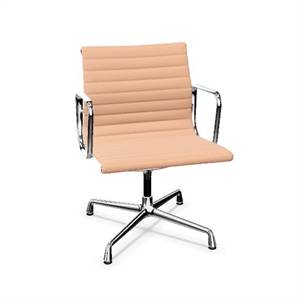 Vitra Aluminium EA 108 Bureaustoel met Draaibare Rails Roze/ Mosterd/Chroom