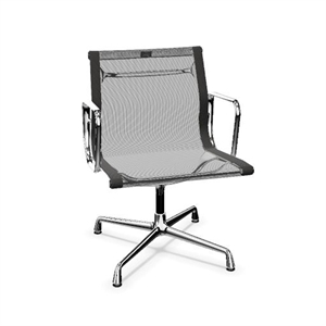 Vitra Aluminium EA 107 Bureaustoel Netweave Donkergrijs/ Chroom