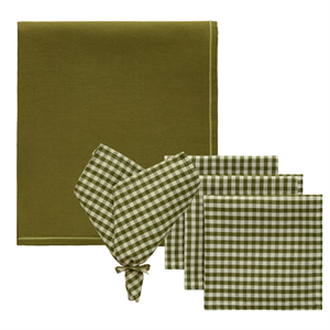 Decotique Oliva & Sienne Textielset 4 Servetten + 1 Tafelkleed Olijf