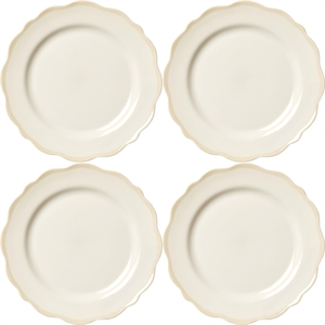 Decotique Fleur Side Plate 21 cm Set van 4 Wit/ Zand