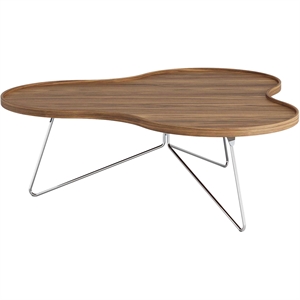 Swedese Flower Mono salontafel 114x39 cm, chroom/walnoot