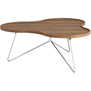 Swedese Flower Mono salontafel 114x45 cm, chroom/walnoot