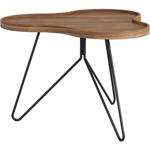 Zweedse Flower Mono salontafel 66x45 Zwart/ Walnoot