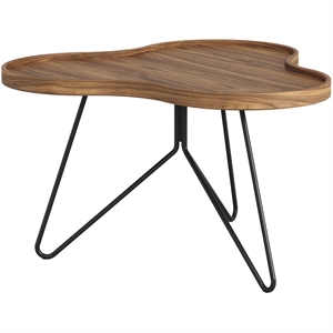 Zweedse Flower Mono salontafel 66x39 Zwart/ Walnoot