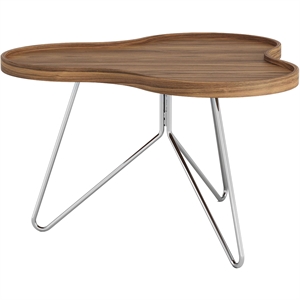 Swedese Flower Mono salontafel 66x39 cm, chroom/walnoot