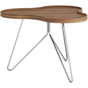 Zweedse Flower Mono salontafel 66x45 cm, chroom/walnoot