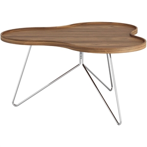 Swedese Flower Mono salontafel 90x45 cm, chroom/walnoot