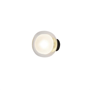 TOOY Nabila 552.41 Wand-/ Plafondlamp Mat Zwart/ Geborsteld Messing met Helder Glas