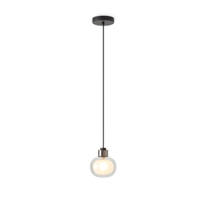 TOOY Nabila 552.22L Hanglamp Zwart/ Zwart Chroom/ Rookglas