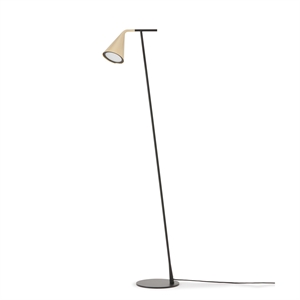 TOOY Gordon 561.61 vloerlamp matzwart/geborsteld messing