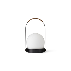 Audo Carrie draagbare lamp, Zwart staal/leer