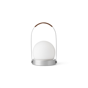 Audo Carrie draagbare lamp, Geborsteld Aluminium/leer