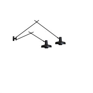 Grupa Arigato Dubbele Wandlamp Lang/Kort Zwart