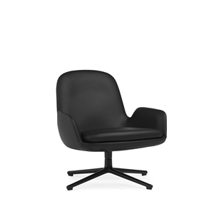 Normann Copenhagen Era Fauteuil Laag m. Draaibaar Zwart Aluminium/ Zwart Leer 41599