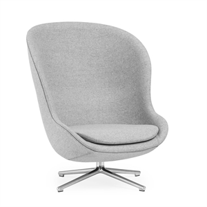 Normann Copenhagen Hyg Fauteuil met Draaibaar Frame Hoog Aluminium/ Grijs LDS16