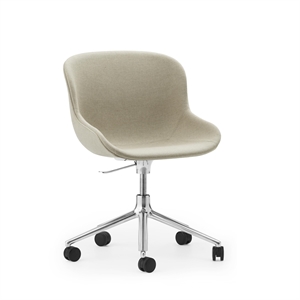 Normann Copenhagen Hyg Bureaustoel met Wielen, Gestoffeerd Aluminium/ Main Line Flax MLF20