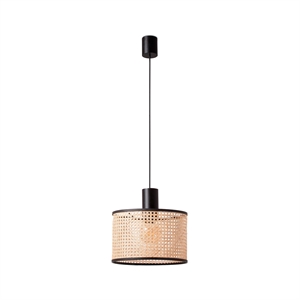 Faro MAMBO 320 Hanglamp Mat Zwart/ Rotan