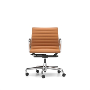 Vitra EA 118 Bureaustoel met Draai-/armleuning-/kantelmechanisme Cognac L50 Premium Leder/ Chroom Frame