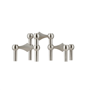 STOFF Nagel Kandelaarset van 3, Geborsteld Chroom