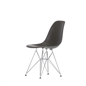 Vitra Eames Kunststof DSR Eettafelstoel Diep Zwart/ Chroom