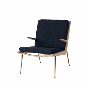 &Tradition Boomerang HM2 Fauteuil M. Armleuning Wit Geolied Eiken/Loop Marine