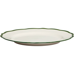 Decotique Fleur Bord 28 cm Set van 4 Wit/Donkergroen