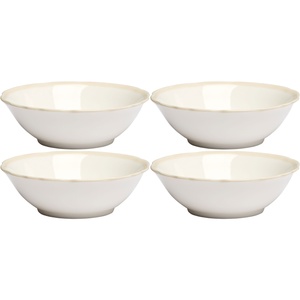Decotique Fleur Kom 15 cm Set van 4 Wit/ Zand